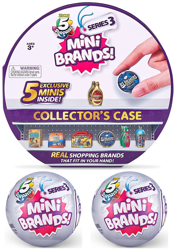 5 Surprise Mini Brands! Series 3 (Collectors Case Plus 2 Mystery Balls)