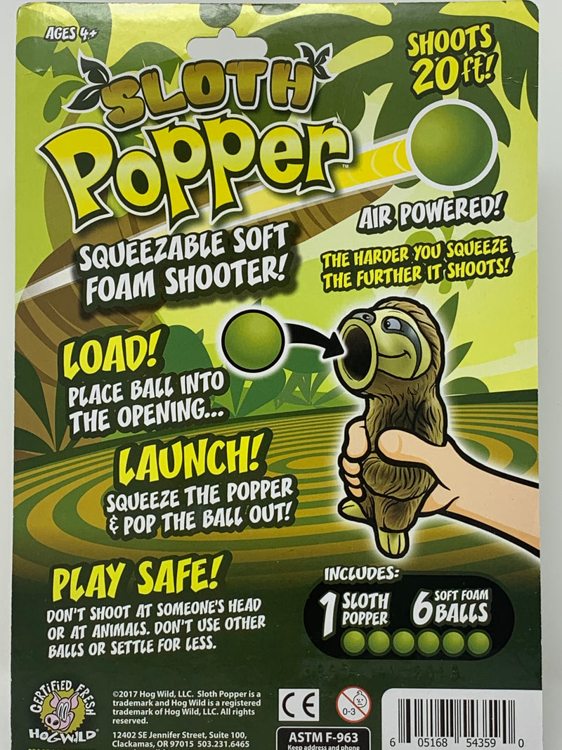 Sloth Popper back