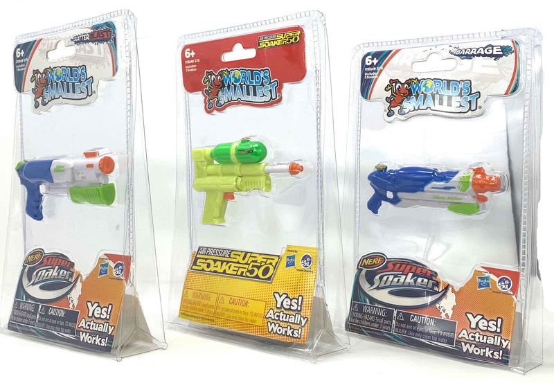 World's Smallest Super Soaker - Set of 3 - SS50, Barrage and Scatter Blast left side